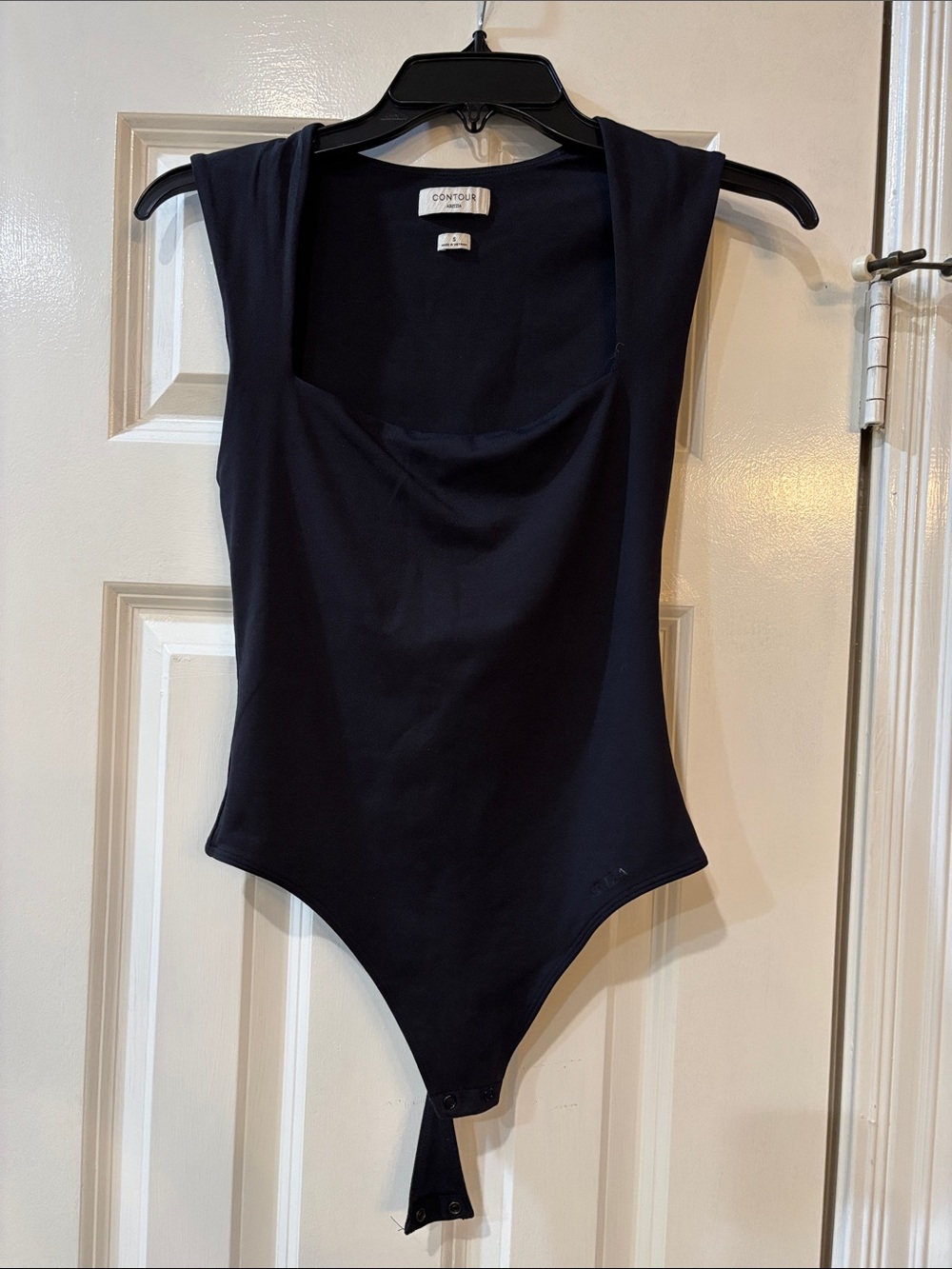 Aritzia Contour Black Square-Neck Bodysuit